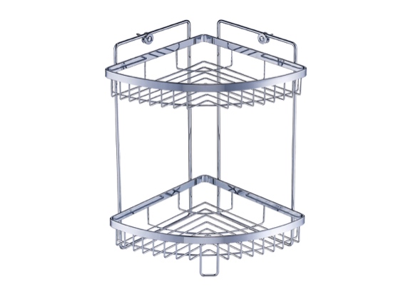 CS2535A - Bathroom 2 Tier Basket, Wall Mounted